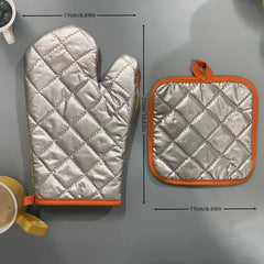 2pcs Colorful Cotton Oven Mitts Heat Resistant Microwave Baking Gloves