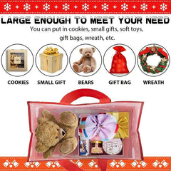 6pcs Christmas Gift Bags Reusable Handles Grocery Bags
