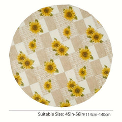Elastic Edged Round Tablecloth Waterproof PVC Table Cover