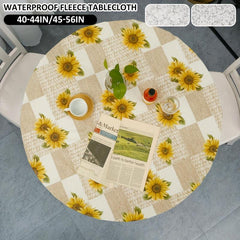 Elastic Edged Round Tablecloth Waterproof PVC Table Cover