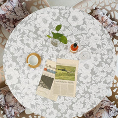 Elastic Edged Round Tablecloth Waterproof PVC Table Cover