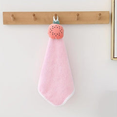 Coral Velvet Hand Towel Absorbent Watermelon Style Cleaning Towel