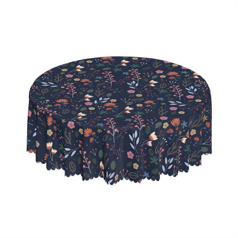 Botanical Farmhouse Style Floral Tablecloth Waterproof Stain