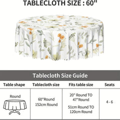 Botanical Farmhouse Style Floral Tablecloth Waterproof Stain