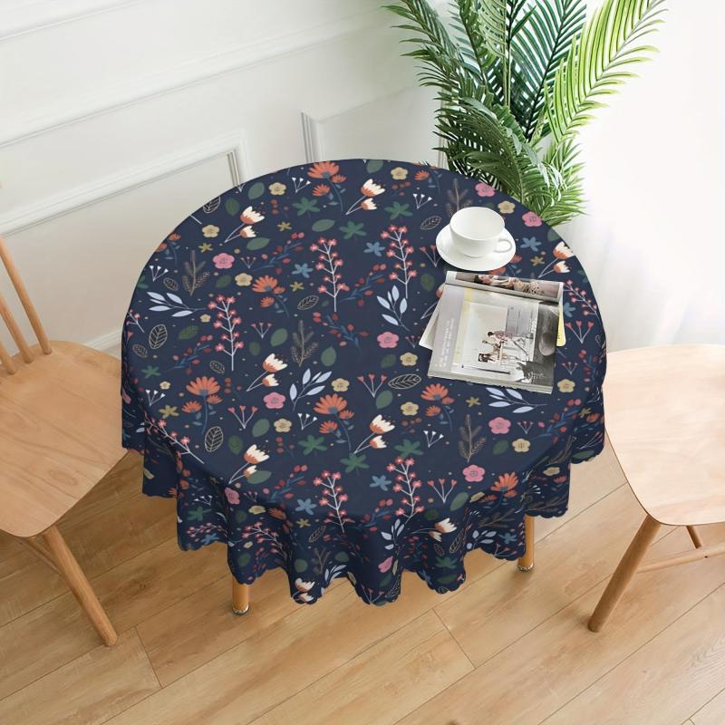 Botanical Farmhouse Style Floral Tablecloth Waterproof Stain