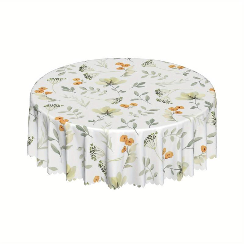 Botanical Farmhouse Style Floral Tablecloth Waterproof Stain