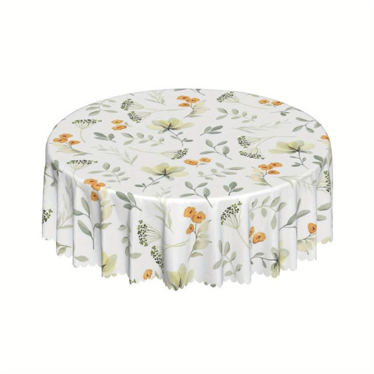 Botanical Farmhouse Style Floral Tablecloth Waterproof Stain