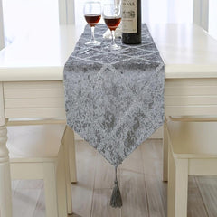 Velvet Bright Silk Jacquard Table Runner Modern Decor