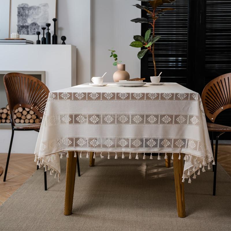Polyester Table Cloth Forest Style Crochet Cover