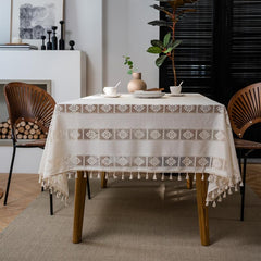 Polyester Table Cloth Forest Style Crochet Cover