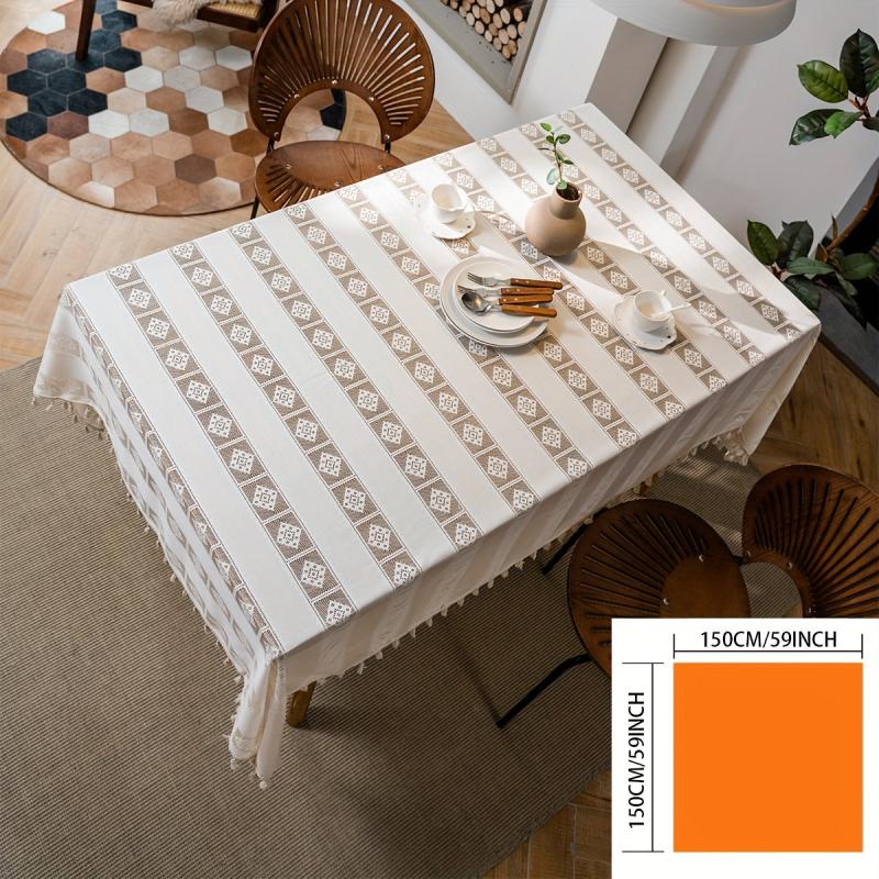 Polyester Table Cloth Forest Style Crochet Cover