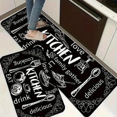 1pc Printed Home Kitchen Rug Non slip Home Rug
