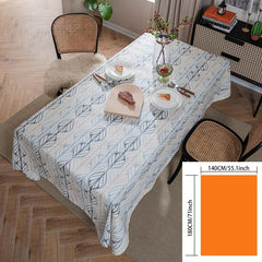 Polyester Tablecloth Curved Leaf Pattern American Table Cover Rustic Style