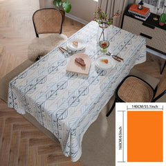 Polyester Tablecloth Curved Leaf Pattern American Table Cover Rustic Style