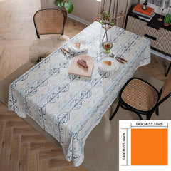 Polyester Tablecloth Curved Leaf Pattern American Table Cover Rustic Style