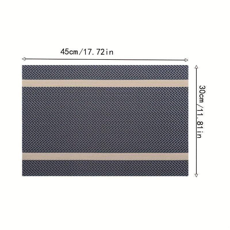 Set of 6 PVC Woven Vinyl Placemats Washable Reusable Table Mats