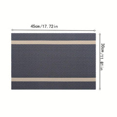 Set of 6 PVC Woven Vinyl Placemats Washable Reusable Table Mats