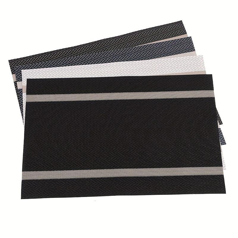 Set of 6 PVC Woven Vinyl Placemats Washable Reusable Table Mats