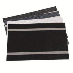 Set of 6 PVC Woven Vinyl Placemats Washable Reusable Table Mats