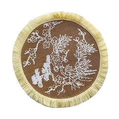 Heat Insulated Linen Coaster Jute Decorative Mat for Home Kitchen Tabletop
