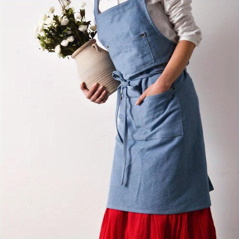 Denim Washing Apron for Kitchen Baking Art Manicure Gown