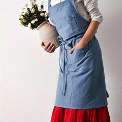 Denim Washing Apron for Kitchen Baking Art Manicure Gown