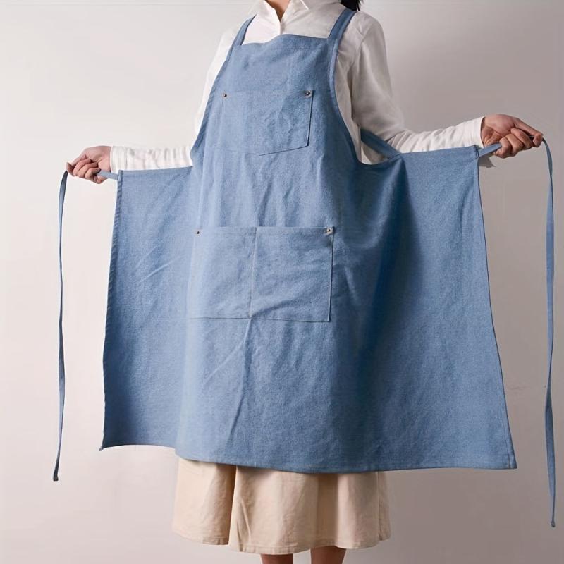 Denim Washing Apron for Kitchen Baking Art Manicure Gown