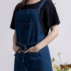 Denim Washing Apron for Kitchen Baking Art Manicure Gown