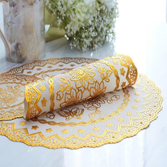 Golden Flower Coaster PVC Placemat 8in