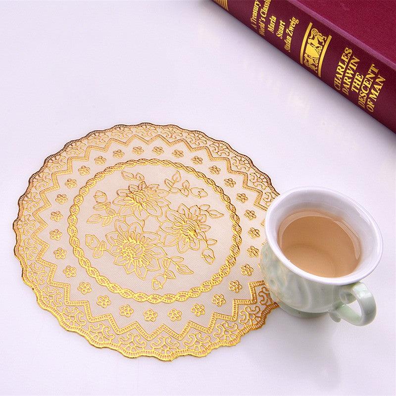 Golden Flower Coaster PVC Placemat 8in