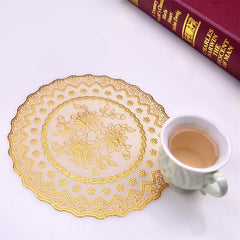Golden Flower Coaster PVC Placemat 8in