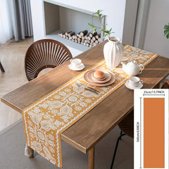 Polyester Table Runner Geometric Contrast Table Fabric Tea Table Decor