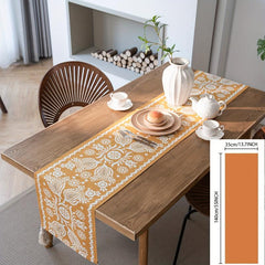 Polyester Table Runner Geometric Contrast Table Fabric Tea Table Decor