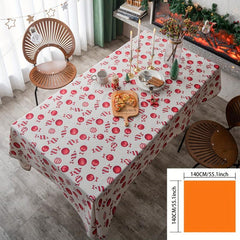 Red Candy Pattern Tablecloth, Christmas Holiday Fabric Rectangle