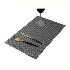 4pcs Western Style Rectangle Placemats Heat Insulating Dinner Plate Pad