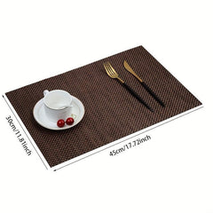 4pcs Western Style Rectangle Placemats Heat Insulating Dinner Plate Pad