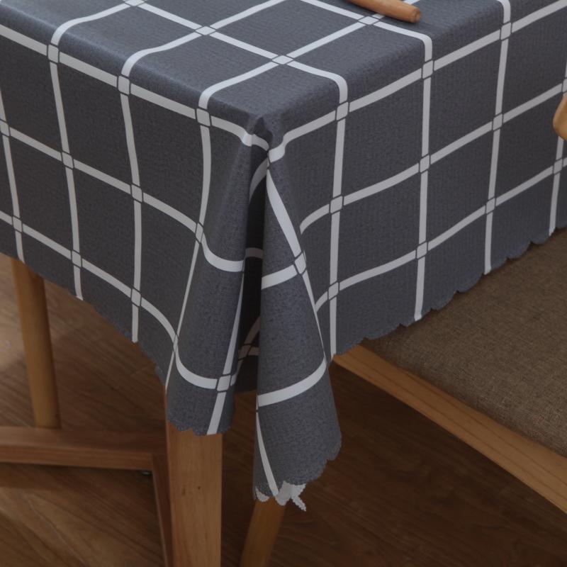 Waterproof Grey Check Tablecloth for Picnics, Camping, Parties
