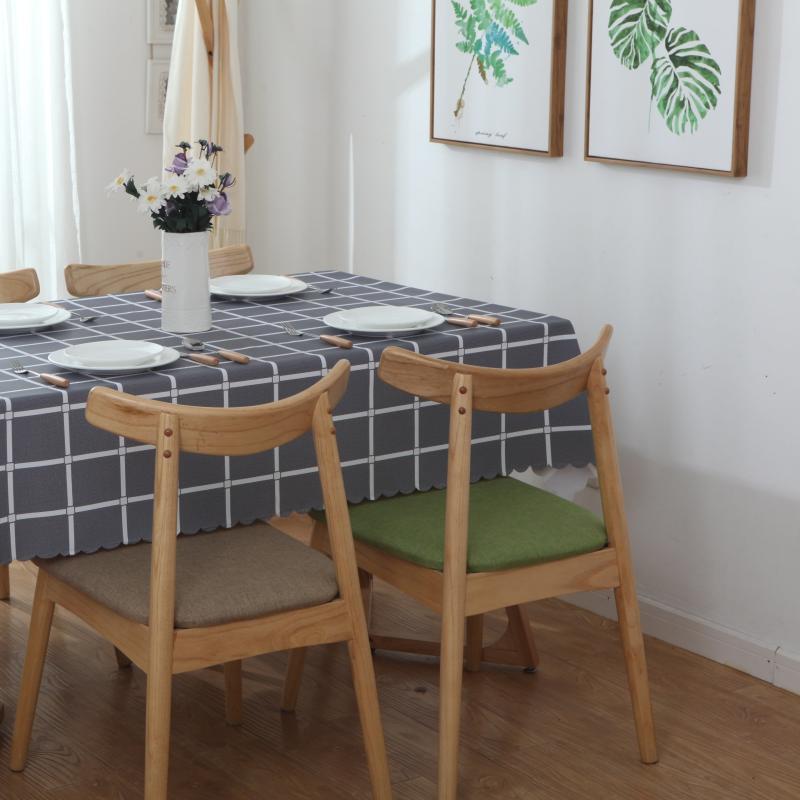 Waterproof Grey Check Tablecloth for Picnics, Camping, Parties