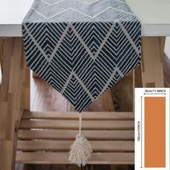 Polyester Geometric Pattern Table Runner with Tassel - Holiday Decoration