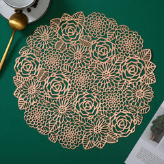 Rose PVC Placemats Insulated Anti Slip Washable for Home Kitchen Dining