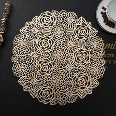 Rose PVC Placemats Insulated Anti Slip Washable for Home Kitchen Dining
