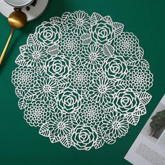 Rose PVC Placemats Insulated Anti Slip Washable for Home Kitchen Dining