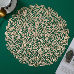 Rose PVC Placemats Insulated Anti Slip Washable for Home Kitchen Dining