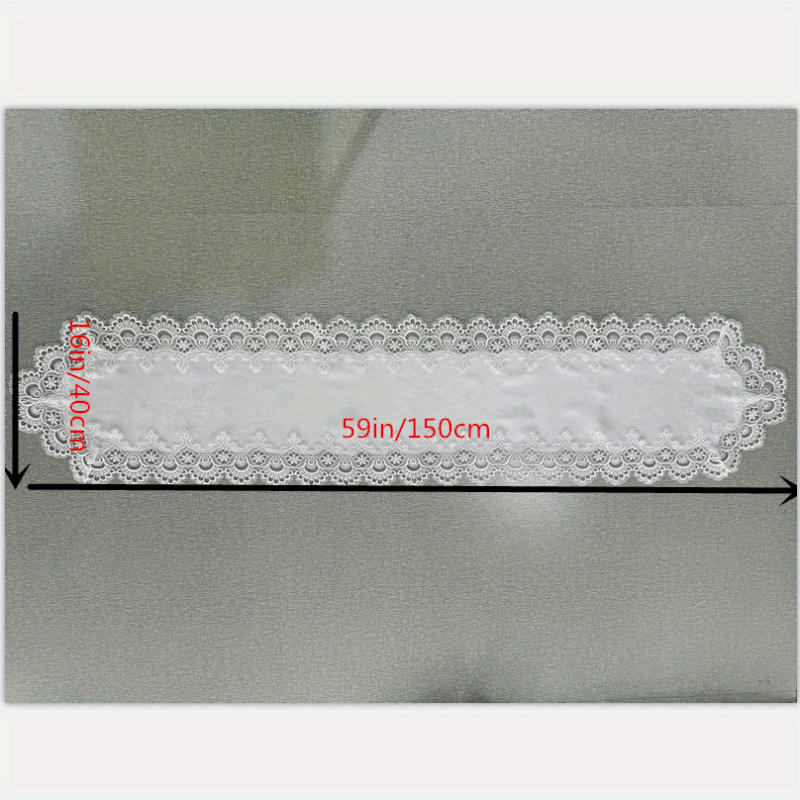Lace Macrame Table Runner Floral Fabric TV Bedside Cabinet Dust Proof Cloth