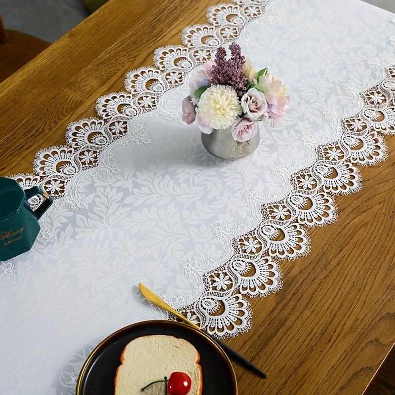 Lace Macrame Table Runner Floral Fabric TV Bedside Cabinet Dust Proof Cloth