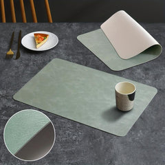 Nordic Western Placemat Double Layer Cowhide Pattern PU Leather Table Pad