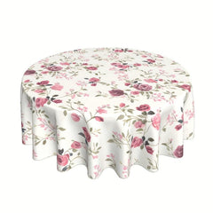 Waterproof Floral Round Tablecloth for Picnic or Party Home Decor