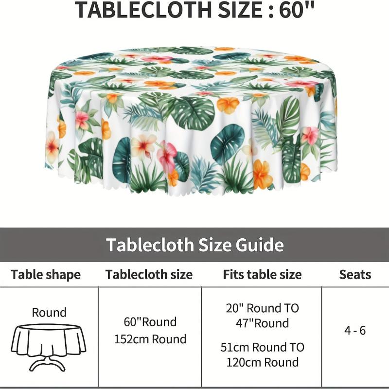 Waterproof Palm Leaf Tablecloth for Indoor Outdoor Dining