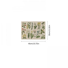 Herbal Plant Printed Dish Drying Pad Kitchen Countertop Absorbent Mat