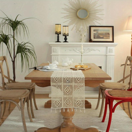 Vintage Lace Crochet Tablecloth for Wedding and Home Decor